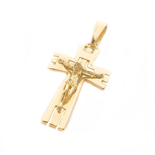 Złoty Duży Krzyż z Panem Jezusem pr 585