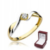 Złoty Pierścionek Zaręczynowy 585 Brylant 0,10ct