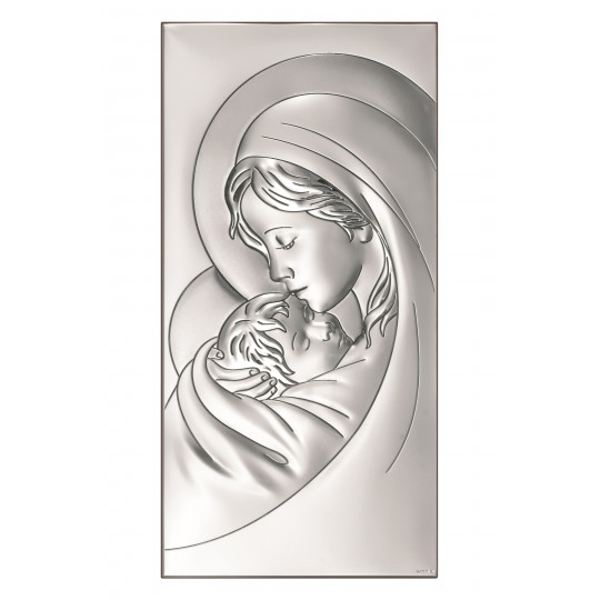 Srebrny Obrazek Matka Boska z Dzieciątkiem