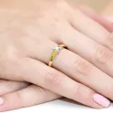 Złoty Zaręczynowy 585 Pierścionek Brylant 0,12ct