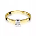 Złoty Zaręczynowy 585 Pierścionek Brylant 0,12ct