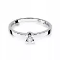 Złoty Zaręczynowy 585 Pierścionek Brylant 0,12ct