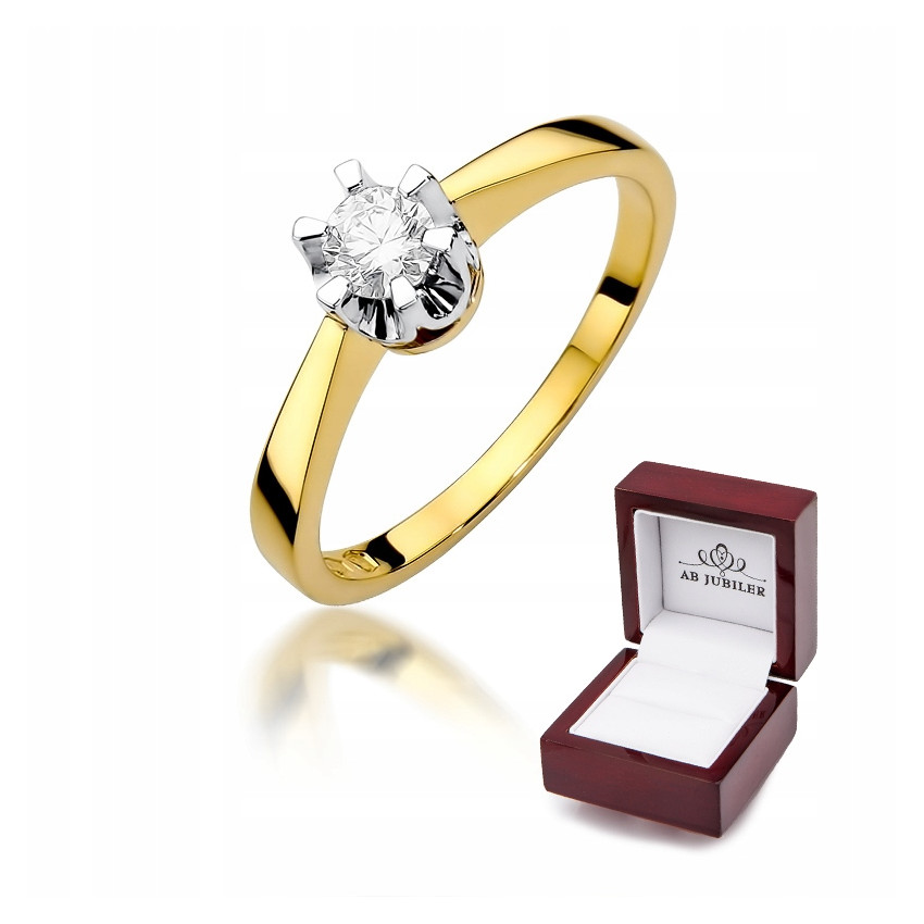 Złoty 14K Pierścionek Zaręczynowy Brylant 0,25ct
