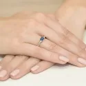 Pierścionek 585 Szafir Diamenty Idealny na Prezent